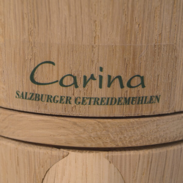 Salzburg grain mill Carina oak with granite millstone and wooden grinding chamber